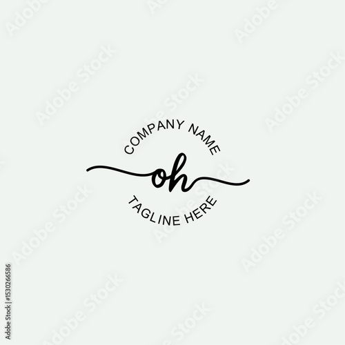 OH Initial Logo Design Vector Template