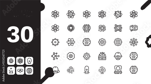 Quantum Computing Line Editable Icons set. Vector illustration in modern thin line style of technology related icons (3)_traced