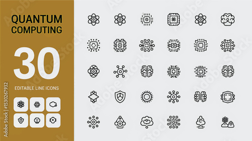 Quantum Computing Line Editable Icons set. Vector illustration in modern thin line style of technology related icons (4)_traced