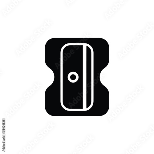 Black and White Illustration of a Pencil Sharpener Tool for Sharpening Pencils