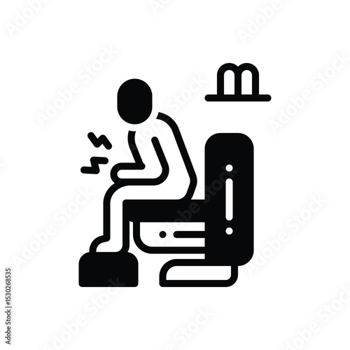 Black solid icon for diarrhea