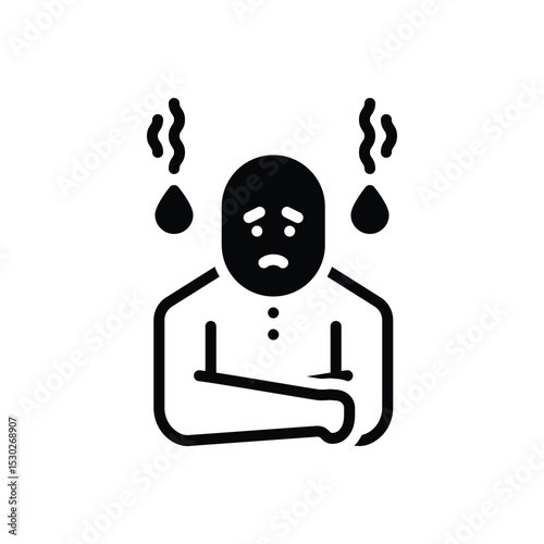 Black solid icon for illness