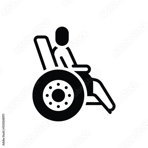 Black solid icon for paralysis