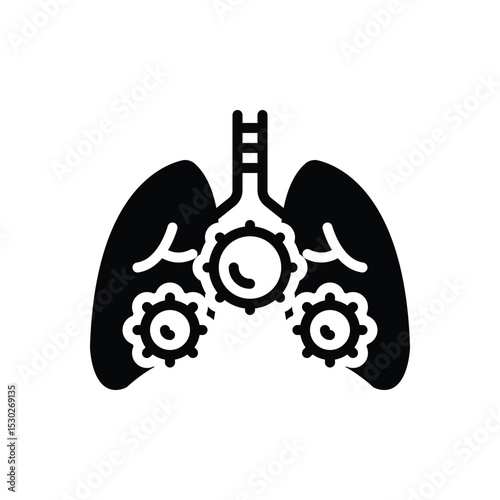 Black solid icon for tuberculosis