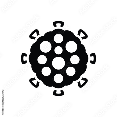 Black solid icon for viruses