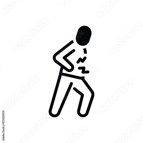 Black solid icon for chronic pain