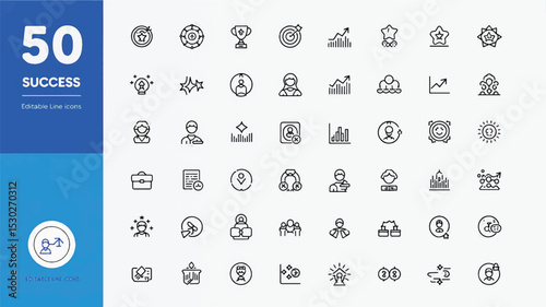 Success Editable Icons set. Vector illustration in modern thin line style of business related icons (3)_traced
