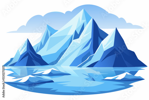 Glacier landscape vector illustration 