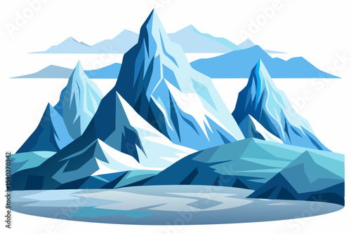 Glacier landscape vector illustration 