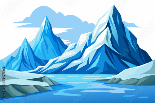 Glacier landscape vector illustration 