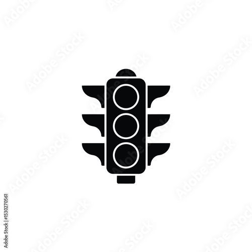 Black and White of a Traffic Light with Three Lights in Order