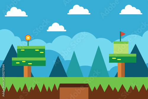 Pixel Art Game Background  Adventure Awaits in this Colorful Landscape