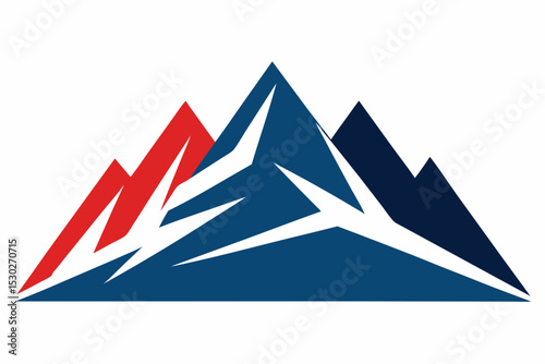 Majestic Mountain Peaks Abstract Logo Design Concept