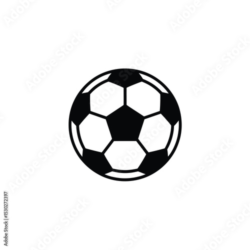 Black and White Soccer Ball Illustration Icon of Classic Football Design