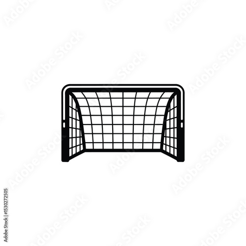 Black and White Soccer Goal Icon for Sport and Game Designs Project