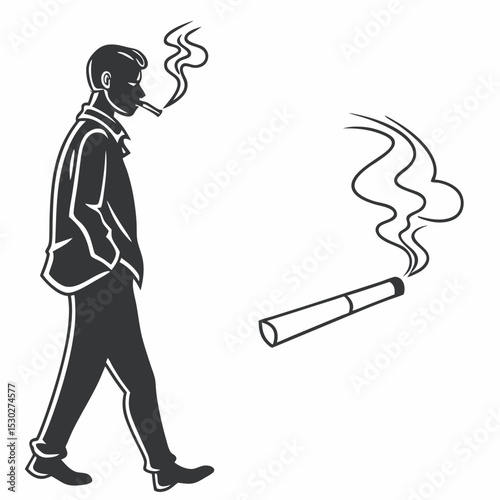 Man smoking cigarette vector image free download.
