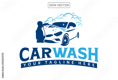 Car wash and detailing logo design template