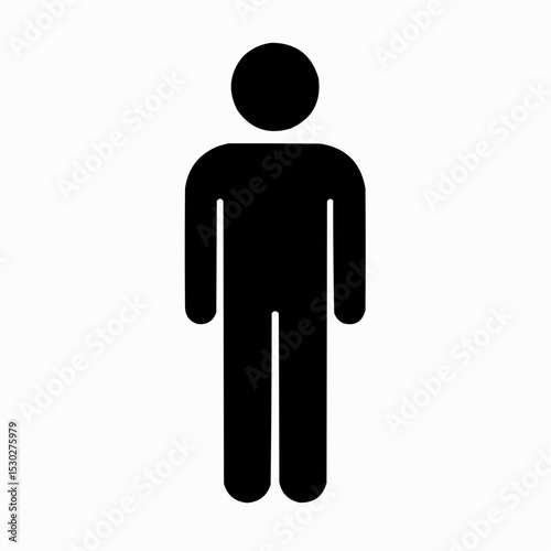 Single man stick figure icon vector