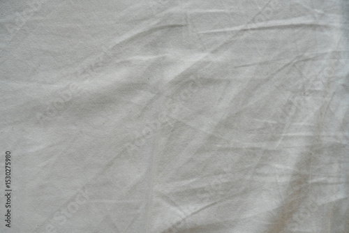 Wrinkled White Fabric Cotton Texture Background