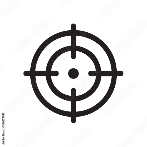  Bullseye Target Line Icon – Precision Aim and Focus Outline Symbol