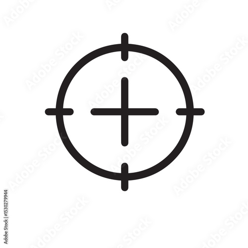  Crosshair Target Line Icon – Aim and Focus Outline Symbol