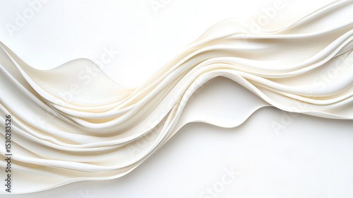 Wallpaper Mural Abstract Cream Waves on White Background Torontodigital.ca