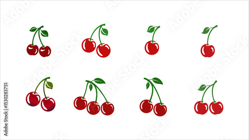 cherry logo icon bundle. isolated on white background