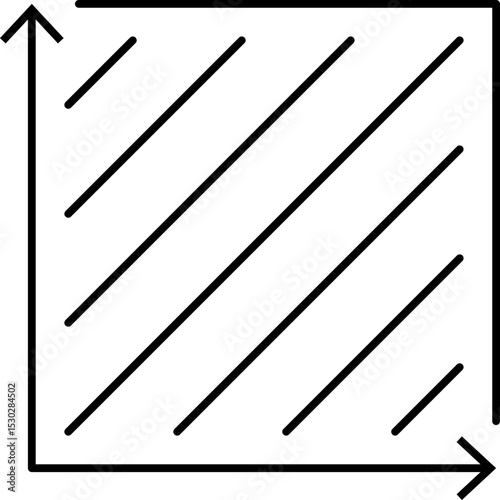 Flat surface measuring symbol with M2 sign. Square meter icon representing land, real estate, room, or house size. Clean linear vector design.