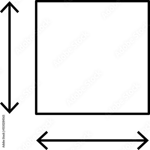 Flat surface measuring symbol with M2 sign. Square meter icon representing land, real estate, room, or house size. Clean linear vector design.