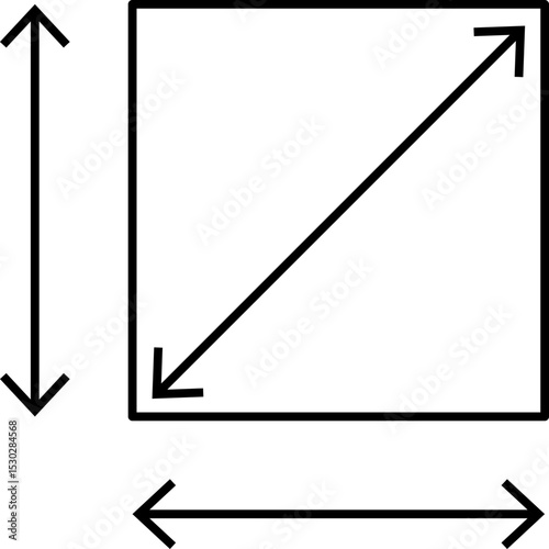 Real estate square feet icon with FT2 symbol. Flat area or space dimension in square feet. Clean linear vector design for property size.