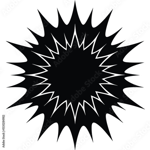 Thick multi pronged explosion shape with curve design