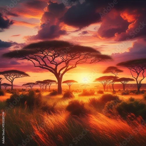 Savannah greens capturing African plains