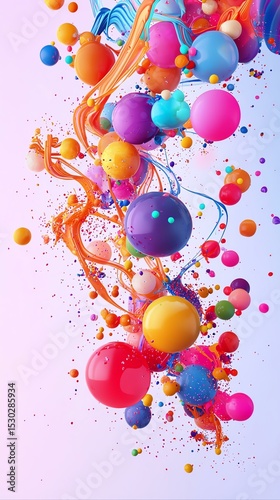 Colorful Whimsical Banner Templates Colorful abstract design with vibrant spheres. Playful Promotional Graphic Layouts Cute Marketing Banners for Ads