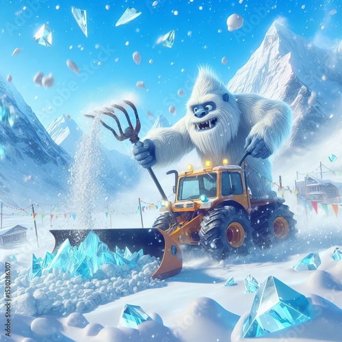snowplow clearing blizzards on Everest ice