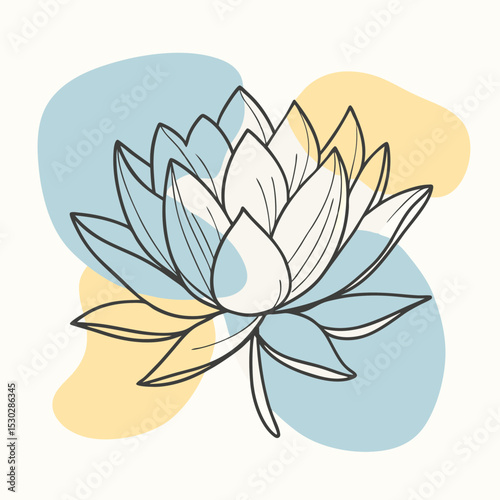 Aesthetic lotus flower with pastel color background art