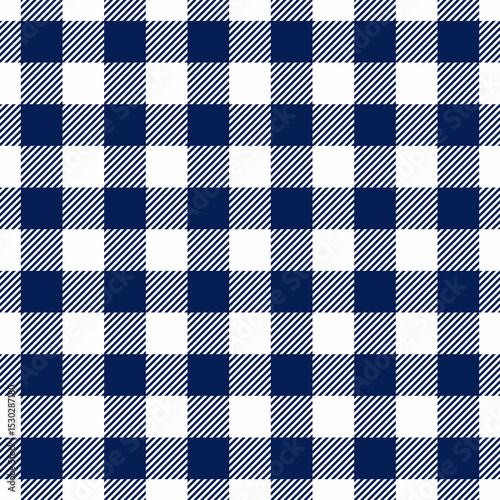 Seamless gingham pattern white navy