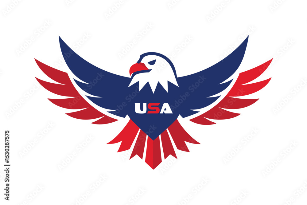 Obraz premium USA patriotic eagle wings vector art illustration