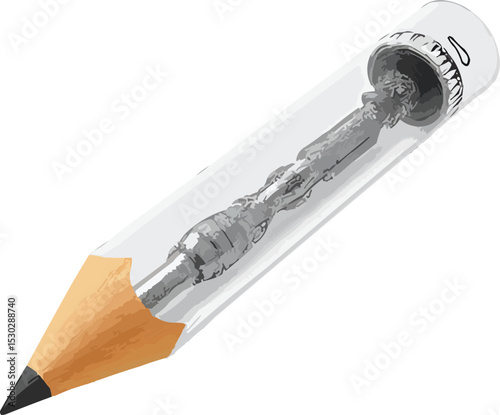 transparent pencil and sharpener