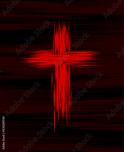 christian cross - brush stroke style (artwork 2)