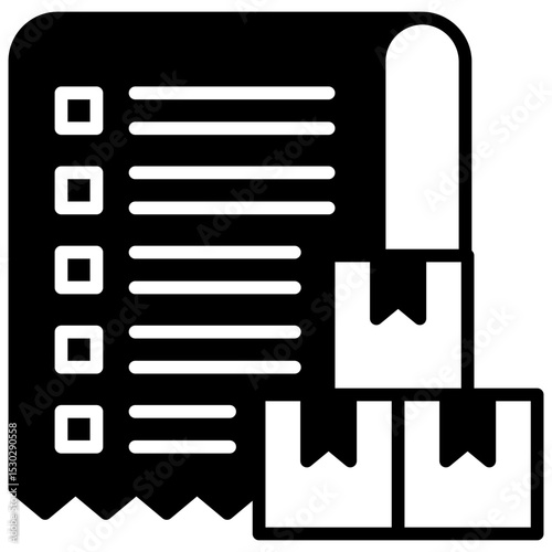 Order Receipt glyph, mini illustration icon. use for modern concept, print, UI, UX kit, web and app development. Vector related to product offering, marketing, business.