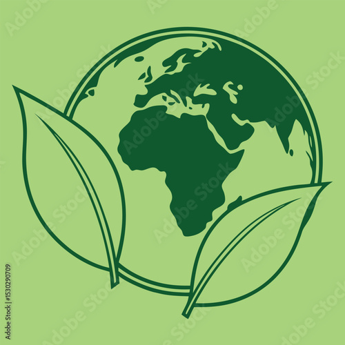 Minimalist modern green themed illustration design