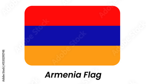 Armenian Tricolor: National Flag, Horizontal Stripes, Red, Blue, Orange