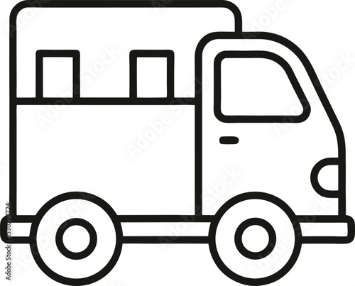 Delivery Truck Outline: Logistics Icon

