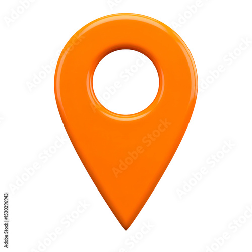Bright Orange Cartoon Plastic Location Marker 3D Icon, Transparent PNG