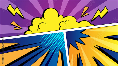 Colorful Retro Comic Style Background Template