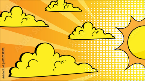 Colorful Retro Comic Style Background Template