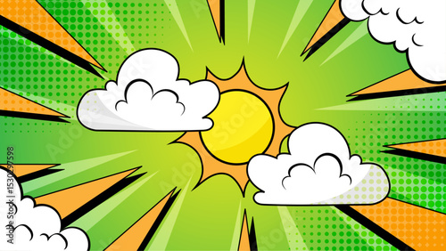 Colorful Retro Comic Style Background Template