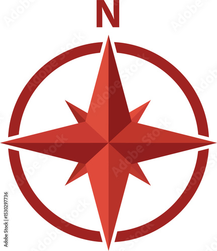 North icon. Direction compass symbol. Compass icon of north direction sign. flat style.