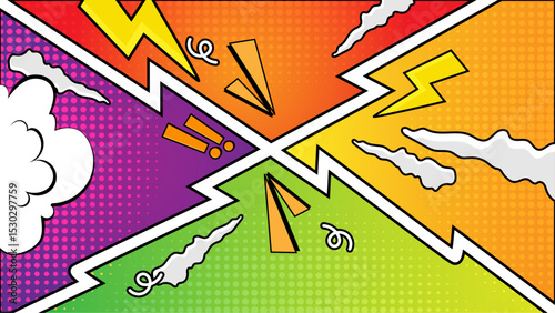 Colorful Retro Comic Style Background Template