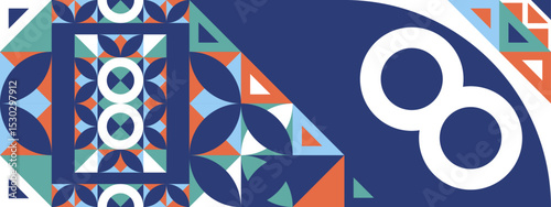 Geometric Mosaic Vector Banner Design Art